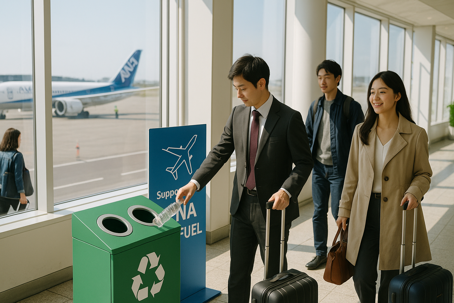 Foto till artikeln: Japan utvecklar system där resenärer ska bidra till miljövänligt flygbränsle